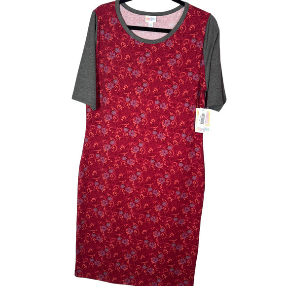 Lot of 2 LuLaRoe Julia Dress Retired Style Floral and Geo Print Size XL (16-18) - Picture 7 of 8
